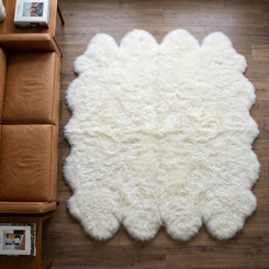 White Octo Sheepskin Rug - OCTOWHITE