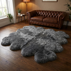Silver Grey Octo Sheepskin Rug - OCTOSGREY