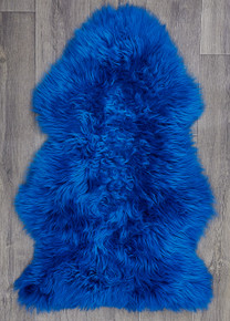 Royal Blue Single Sheepskin Rug