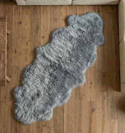 Silver Grey Double Sheepskin Rug - SDSILVERGREY