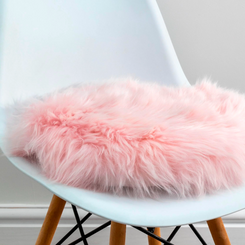 Pink Sheepskin Chair Pad