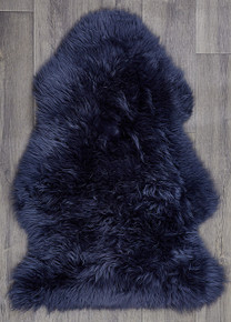 Navy Single Sheepskin Rug