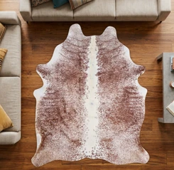 Speckled Brown And White Cowhide Rug NOV26-023 (210cm x 180cm)