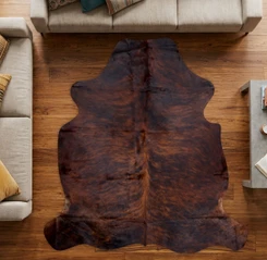 Brindle Mahagony And Brown Cowhide Rug NOV26-028 (190cm x 190cm)