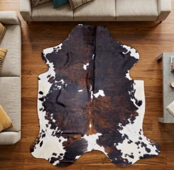 Brown And White Cowhide Rug NOV26-030 (210cm x 200cm)