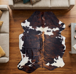 Tri Brown And White Cowhide Rug NOV26-031 (220cm x 180cm)