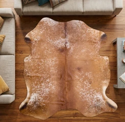 Speckled Brown And White Cowhide Rug NOV26-032 (170cm x 170cm)