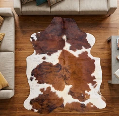 Brown And White Cowhide Rug NOV26-040 (190cm x 170cm)