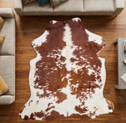 Brown And White Cowhide Rug NOV26-050 (190cm x 180cm)