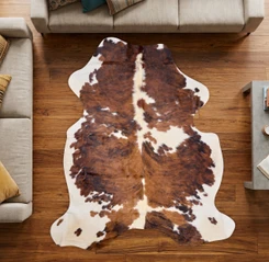 Light Brown And White Cowhide Rug NOV26-094 (230cm x 200cm)