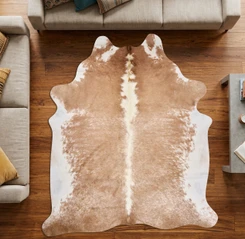 Brown And White Cowhide Rug NOV26-102 (230cm x 210cm)