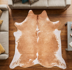 Tan Brown And White Cowhide Rug NOV26-107 (260cm x 240cm)
