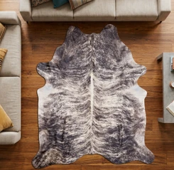 Black Brindle Cowhide Rug NOV26-148 (230cm x 210cm)