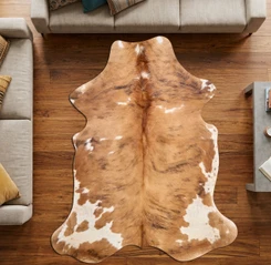 Bright Brown And White Cowhide Rug NOV26-175 (200cm x 170cm)