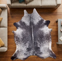 Spotted Black And White Cowhide Rug NOV26-205 (250cm x 220cm)