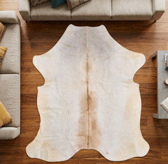 Fawn And Cream Cowhide Rug NOV26-216 (220cm x 190cm)