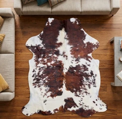 Brown And White Cowhide Rug NOV26-218 (190cm x 170cm)