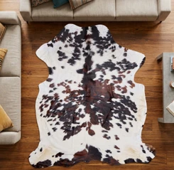Brown And White Cowhide Rug NOV26-224 (210cm x 190cm)