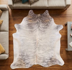 Grey And Sandy Beige Cowhide Rug NOV26-228 (250cm x 230cm)