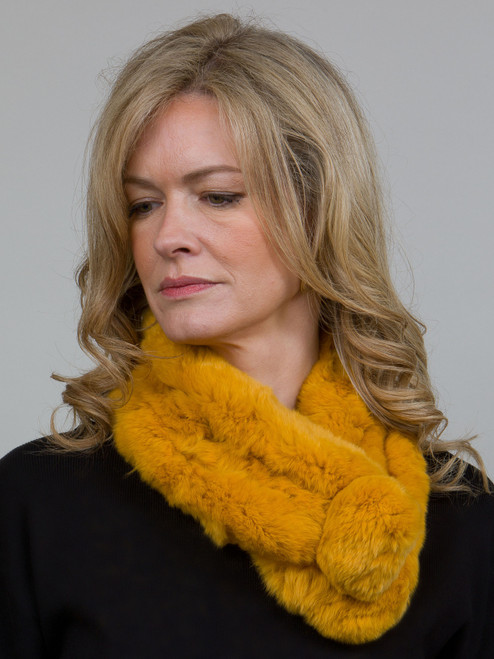 Mustard Yellow Bellringer Fur Scarf RFS12A-0Y