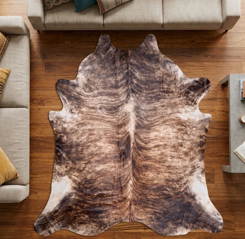 Brindle Brown And White Cowhide Rug NOV26-013 (235cm x 220cm)