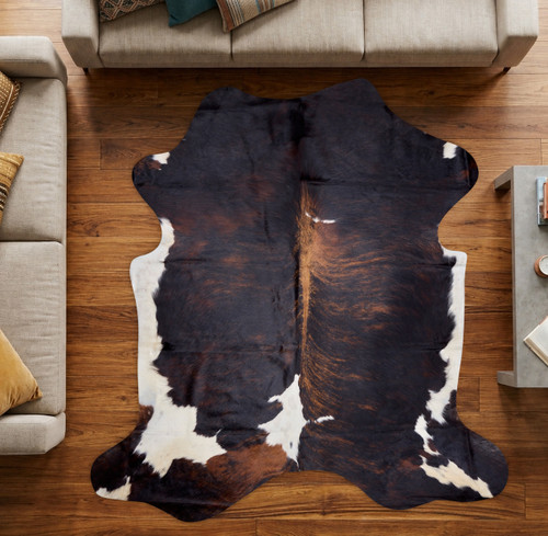 Tri Black, Brown And White Cowhide Rug NOV26-035 (200cm x 210cm)