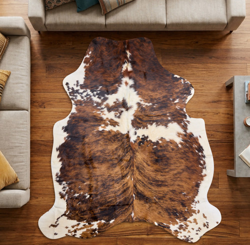 Brown And White Cowhide Rug NOV26-098 (190cm x 170cm)