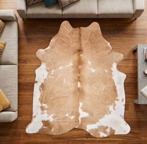 Pale Brown And White Cowhide Rug NOV26-100 (230cm x 210cm)