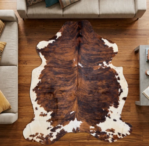 Brown And White Cowhide Rug NOV26-111 (190cm x 180cm)