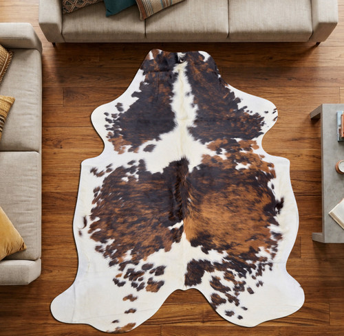 Brown And White Cowhide Rug NOV26-131 (200cm x 190cm)