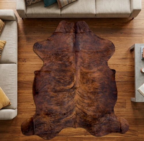 Brown Brindle Cowhide Rug NOV26-145 (210cm x 190cm)