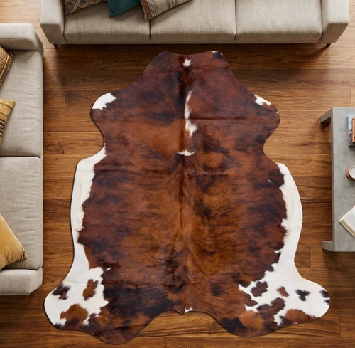 Brown And White Cowhide Rug NOV26-166 (180cm x 180cm)