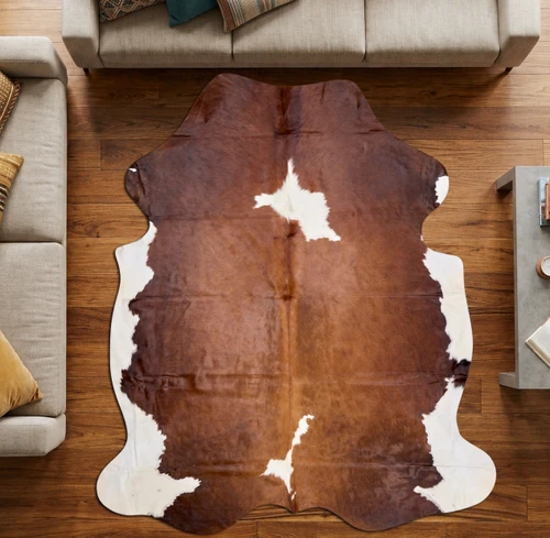 Bright Burst Of Brown And White Cowhide Rug NOV26-176 (220cm x 200cm)