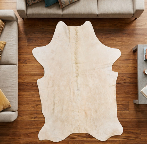 Textured Oyster And Cream Cowhide Rug NOV26-185 (190cm x 140cm)
