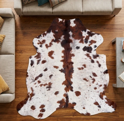 Dappled Brown And White Cowhide Rug NOV26-239 (180cm x 180cm)