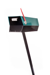 This mid-century modern mailbox design was inspired by those produced in the 1950s and 1960s. Two-tone color brings out the design’s clean lines. Colors are original Eichler Exterior Accent Colors. Now you can have a mailbox that looks great with your mid-century, modern, and/or contemporary home.  The perfect blast from the past for your Atomic Ranch!  Crafted in America, the way it used to be.

Material: 20 gauge galvannealed steel, same as the 50s-70s [75%+ thicker than most mailboxes made today]
Paint: powder coated inside and out, baked at 400 degrees [environmentally friendly]
Anodized aluminum flag cap and door pull
Size: 7” wide x 7.75” high x 21.25” long