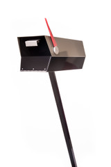 This mid-century modern mailbox design was inspired by those produced in the 1950s and 1960s. Two-tone color brings out the design’s clean lines. Colors are original Eichler Exterior Accent Colors. Now you can have a mailbox that looks great with your mid-century, modern, and/or contemporary home.  The perfect blast from the past for your Atomic Ranch!  Crafted in America, the way it used to be.

Material: 20 gauge galvannealed steel, same as the 50s-70s [75%+ thicker than most mailboxes made today]
Paint: powder coated inside and out, baked at 400 degrees [environmentally friendly]
Anodized aluminum flag cap and door pull
Size: 7” wide x 7.75” high x 21.25” long