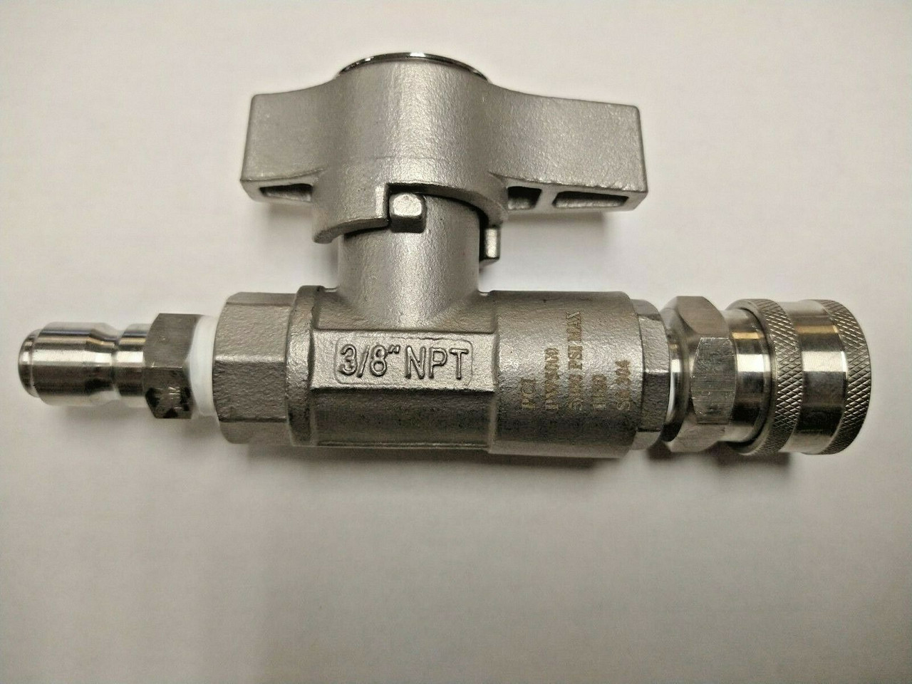 Stainless Steel Ball Valve with Quick Connects 3/8" 5000 PSI Max