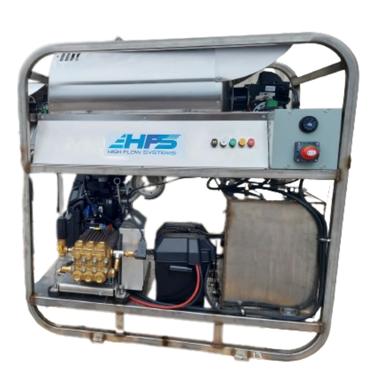 HFS Stainless Hot Water Pressure Washer featuring a Honda iGX800 engine, General Pump 3500 PSI @ 8 GPM