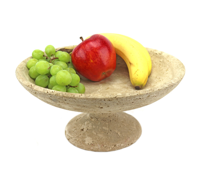 Travertine Marble Footed Centerpiece Bowl