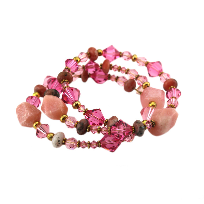 Murano Glass Passione Wrap Bracelet Pink