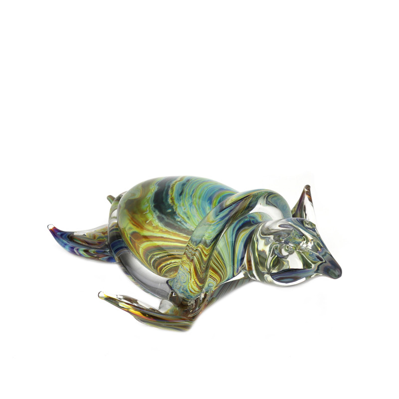 Murano Glass Calcedonia Turtle 4.5" Ht. 11.5" Length