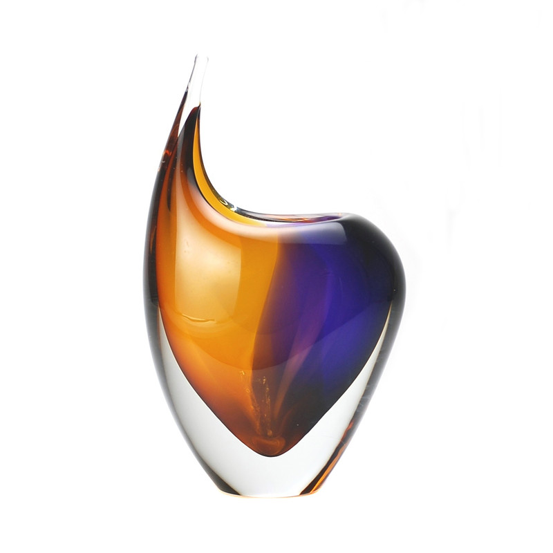 Murano Glass Design Crystal Toscana Vase Topaz Amethyst