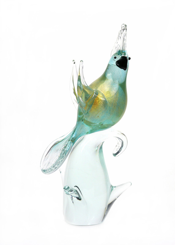 Murano Style Glass Parrot 