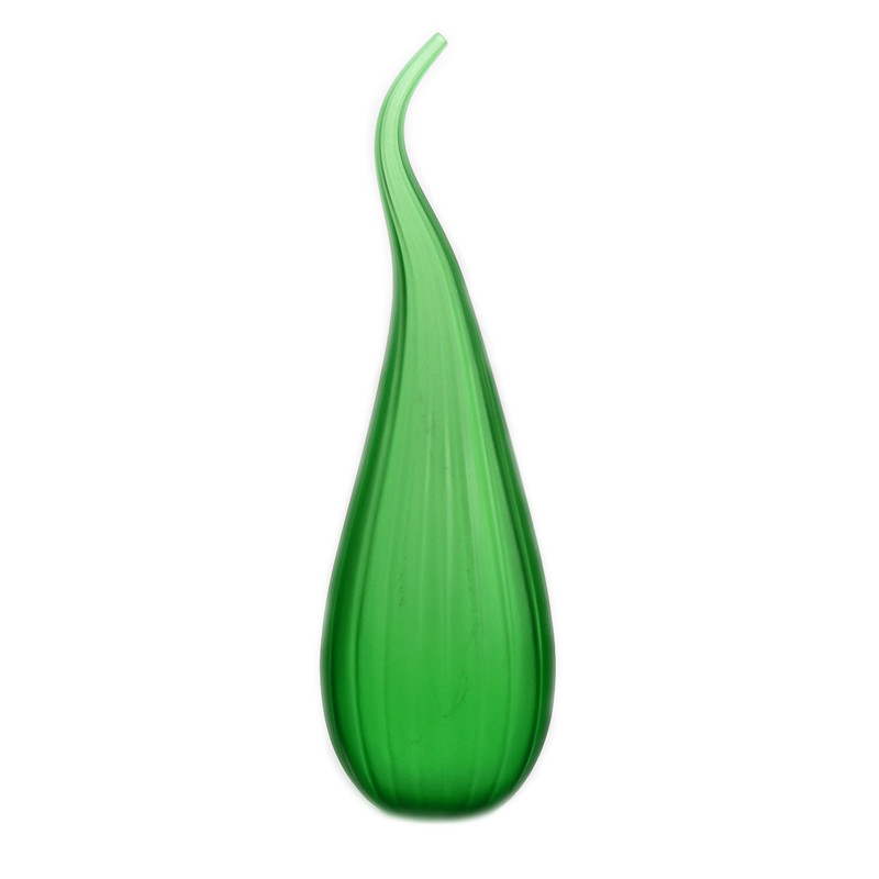 Murano Glass Stripe Vase Green