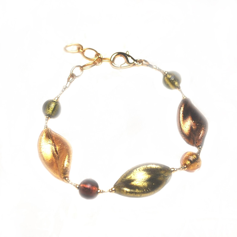Murano Glass Bella Bracelet Amethyst Gold