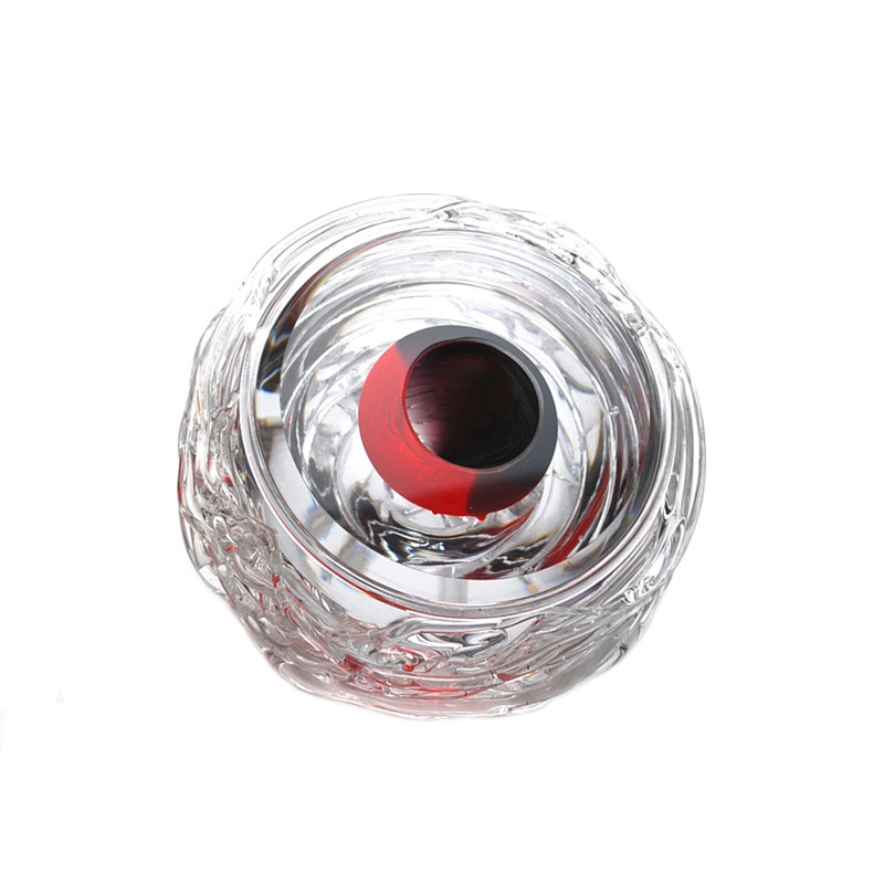 Murano Glass Sphere Abstract Red Black