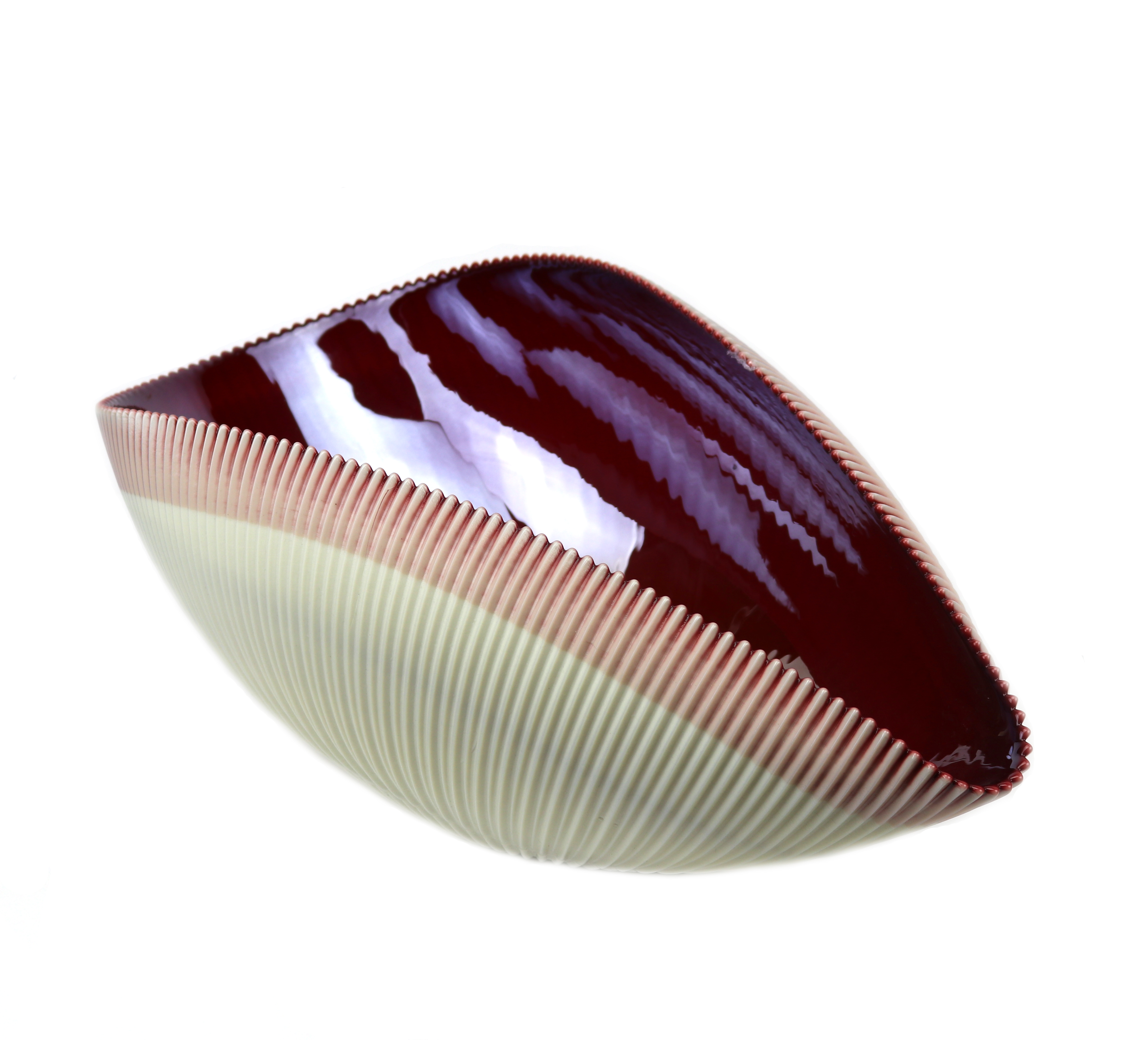 Murano Red Glass Fruit Bowl - Venetian / Murano - Glass