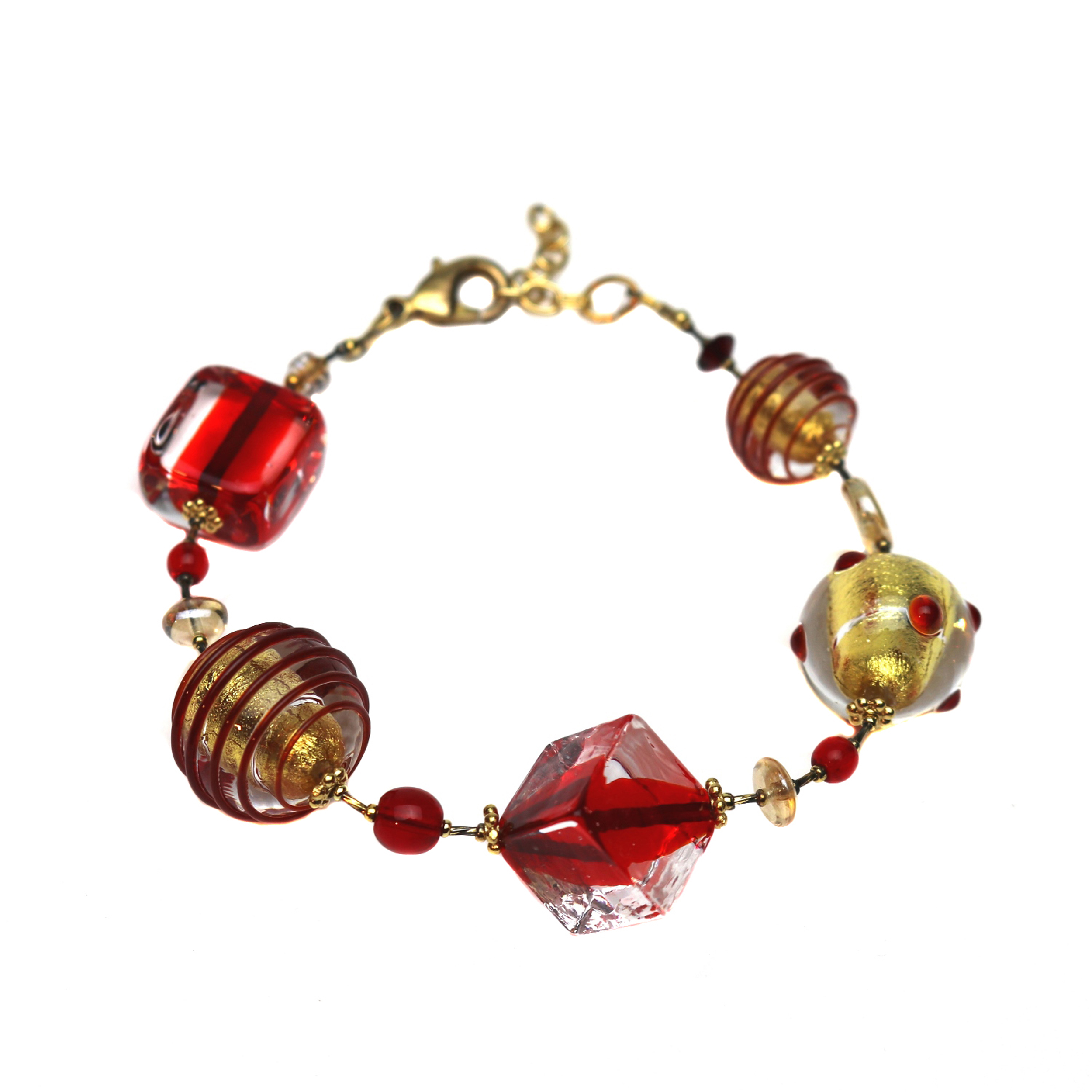 Amazon.com: Authentic Murano Glass Bracelet Handmade In Italy Aventurine Glass  Beads Hand Blown Glass : Handmade Products