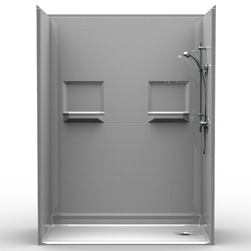 Remodelers Roll In Shower 60 X 30 End Drain CareProdx